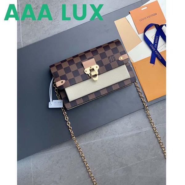 Replica Louis Vuitton LV Women Vavin Chain Wallet Beige Damier Ebene Coated Canvas 3