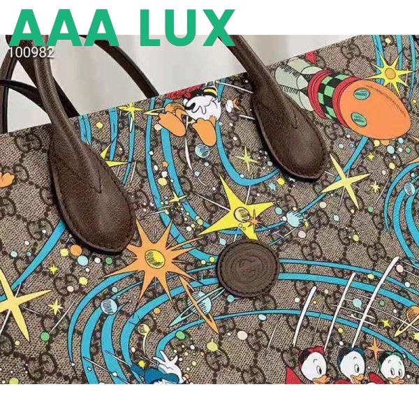 Replica Gucci Unisex Disney x Gucci Donald Duck Tote Bag GG Supreme Canvas-Beige 9