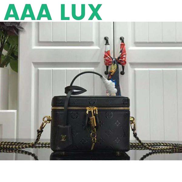 Replica Louis Vuitton LV Women Vanity PM Handbag Black Monogram-Embossed Lambskin 3