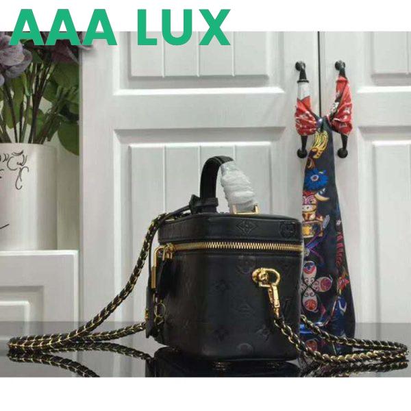 Replica Louis Vuitton LV Women Vanity PM Handbag Black Monogram-Embossed Lambskin 4