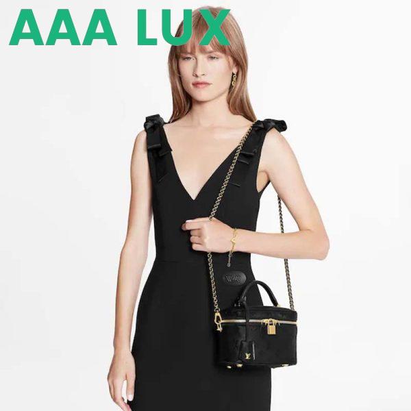 Replica Louis Vuitton LV Women Vanity PM Handbag Black Monogram-Embossed Lambskin 7