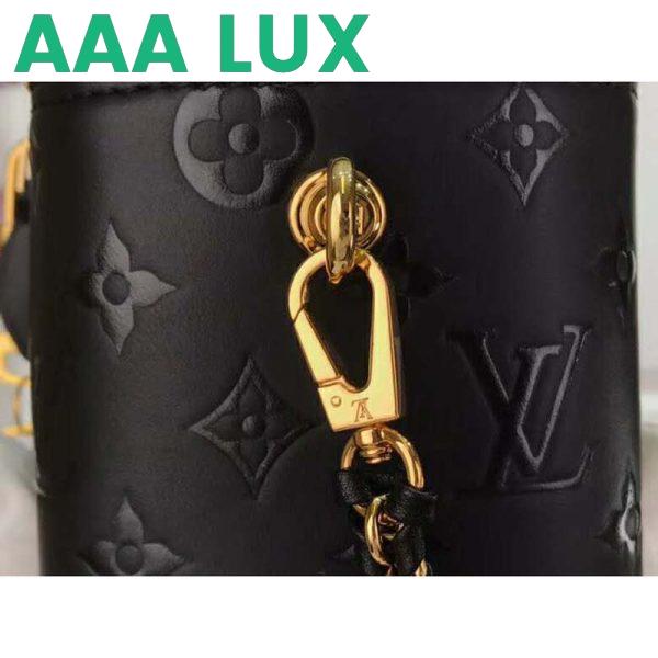 Replica Louis Vuitton LV Women Vanity PM Handbag Black Monogram-Embossed Lambskin 9