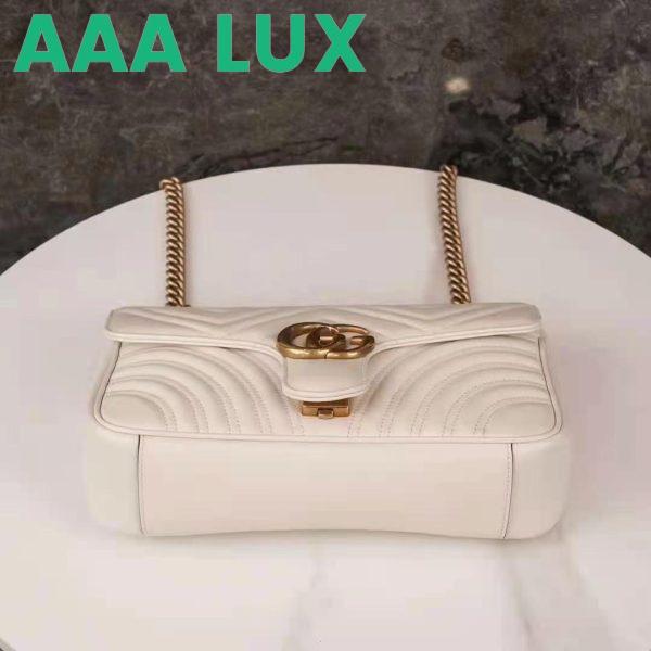 Replica Gucci GG Women GG Marmont Small White Matelassé Shoulder Bag Double G 6