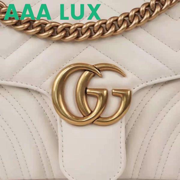 Replica Gucci GG Women GG Marmont Small White Matelassé Shoulder Bag Double G 15