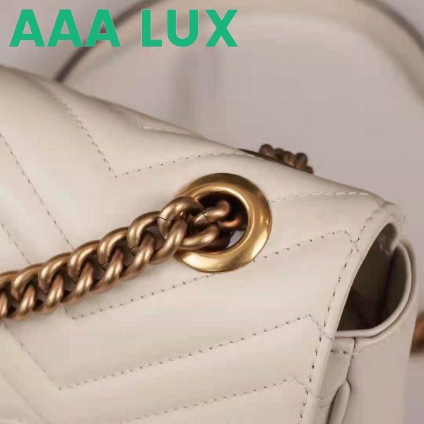 Replica Gucci GG Women GG Marmont Small White Matelassé Shoulder Bag Double G 17