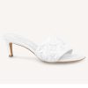 Replica Louis Vuitton LV Women Revival Mule White Monogram-Embossed Lambskin 9.5 cm Heel 13