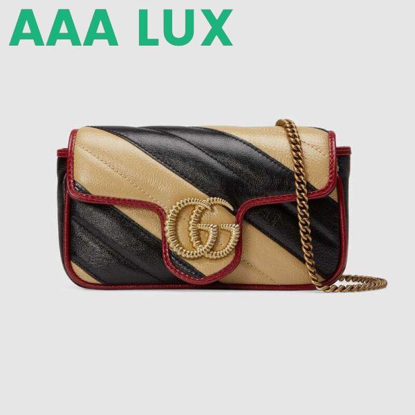 Replica Gucci GG Women GG Marmont Super Mini Bag in Diagonal Matelassé Leather 2