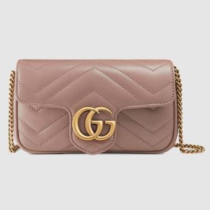 Replica Gucci GG Women GG Marmont Super Mini Bag Pink Matelassé Chevron 2