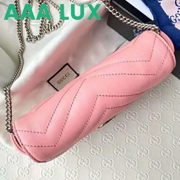 Replica Gucci GG Women GG Marmont Super Mini Bag Pink Matelassé Chevron 7