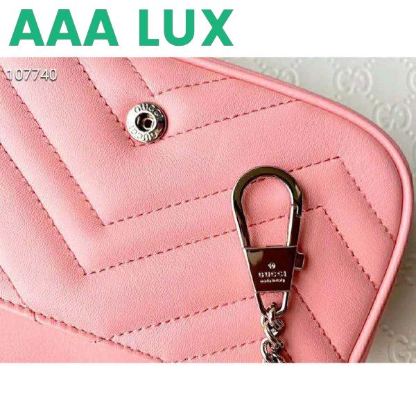 Replica Gucci GG Women GG Marmont Super Mini Bag Pink Matelassé Chevron 10