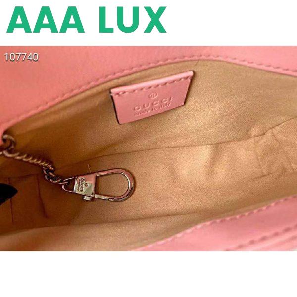 Replica Gucci GG Women GG Marmont Super Mini Bag Pink Matelassé Chevron 11
