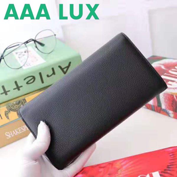 Replica Gucci GG Women Gucci Zumi Grainy Leather Continental Wallet-Black 4