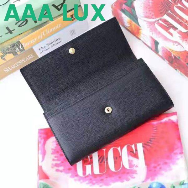 Replica Gucci GG Women Gucci Zumi Grainy Leather Continental Wallet-Black 6