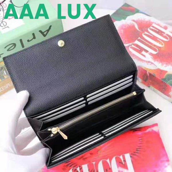 Replica Gucci GG Women Gucci Zumi Grainy Leather Continental Wallet-Black 9