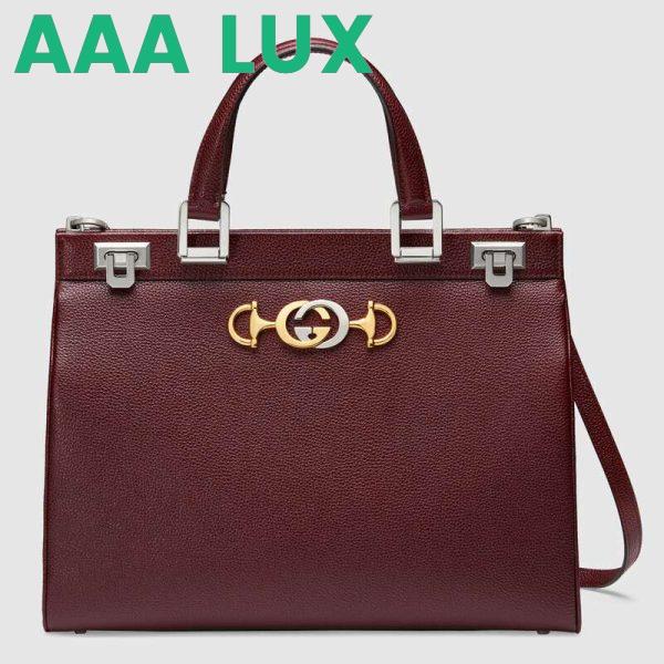 Replica Gucci GG Women Gucci Zumi Grainy Leather Medium Top Handle Bag 5