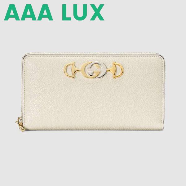 Replica Gucci GG Women Gucci Zumi Grainy Leather Zip Around Wallet