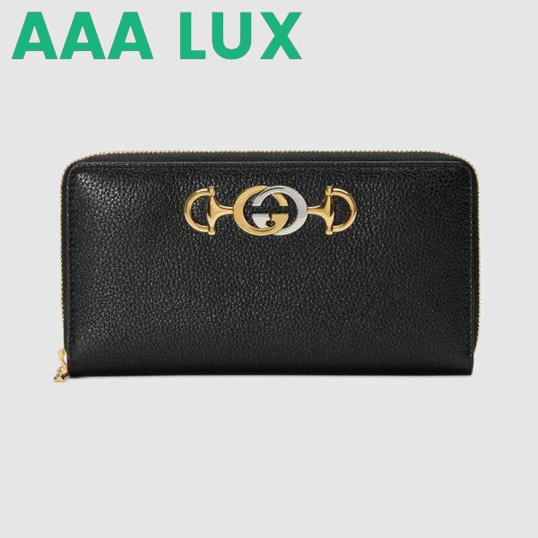 Replica Gucci GG Women Gucci Zumi Grainy Leather Zip Around Wallet 3