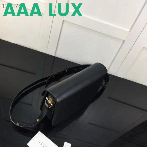 Replica Gucci GG Women Horsebit 1955 Shoulder Bag Black Textured Leather 9
