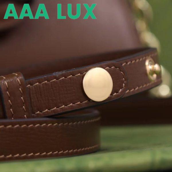 Replica Gucci GG Women Horsebit 1955 Top Handle Bag Light Brown Leather Mini Size 11