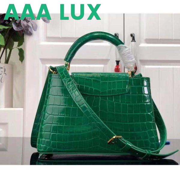 Replica Louis Vuitton LV Women Capucines BB Handbag Green Crocodilien Brillant Savoir Faire 4
