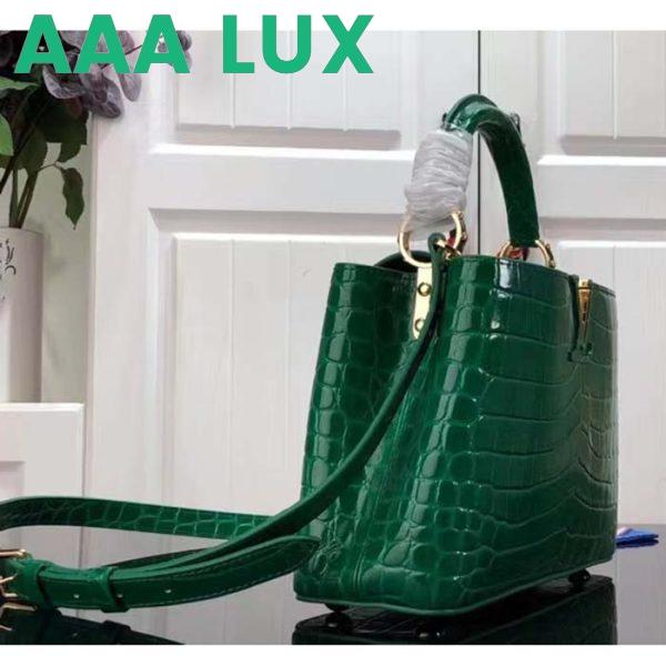 Replica Louis Vuitton LV Women Capucines BB Handbag Green Crocodilien Brillant Savoir Faire 5