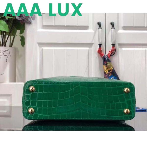 Replica Louis Vuitton LV Women Capucines BB Handbag Green Crocodilien Brillant Savoir Faire 6