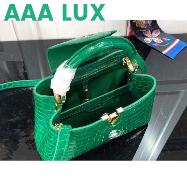 Replica Louis Vuitton LV Women Capucines BB Handbag Green Crocodilien Brillant Savoir Faire 7