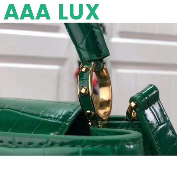 Replica Louis Vuitton LV Women Capucines BB Handbag Green Crocodilien Brillant Savoir Faire 10