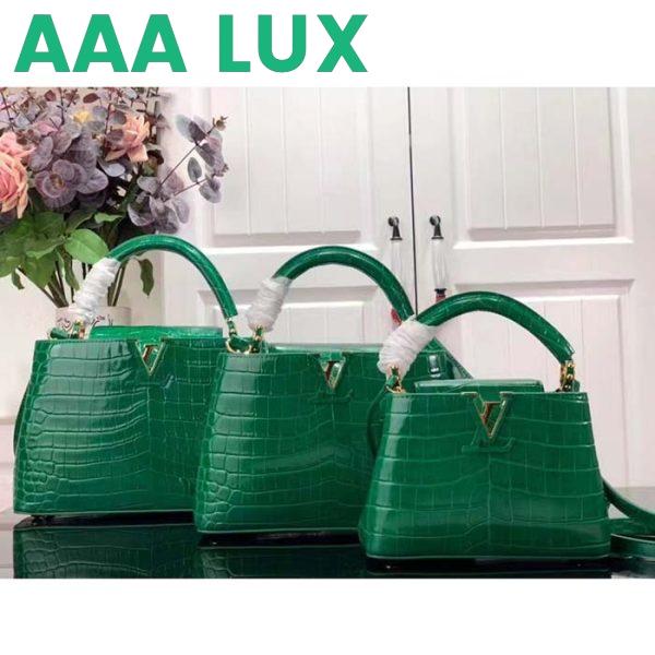 Replica Louis Vuitton LV Women Capucines BB Handbag Green Crocodilien Brillant Savoir Faire 14