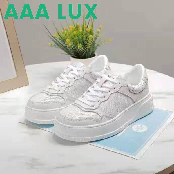Replica Gucci GG Unisex Gucci Jive Sneaker White GG Embossed Leather Smooth Leather 5