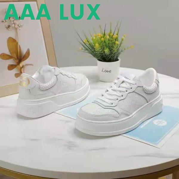 Replica Gucci GG Unisex Gucci Jive Sneaker White GG Embossed Leather Smooth Leather 6
