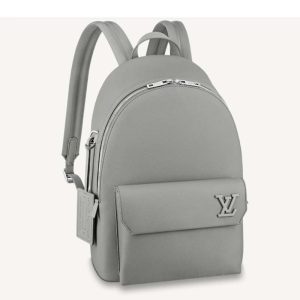 Replica Louis Vuitton LV Unisex New Backpack Gray Aerogram Cowhide Leather Textile Lining 2