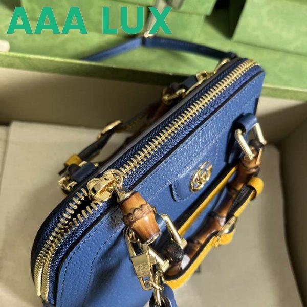 Replica Gucci GG Women Gucci Diana Mini Tote Bag Blue Leather Double G 8