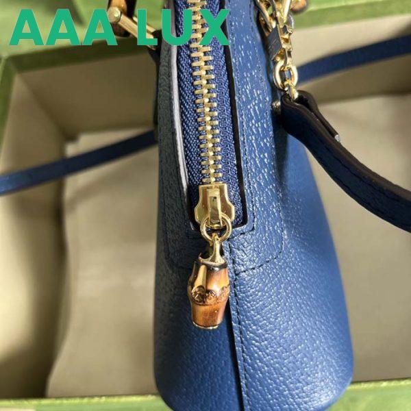 Replica Gucci GG Women Gucci Diana Mini Tote Bag Blue Leather Double G 10