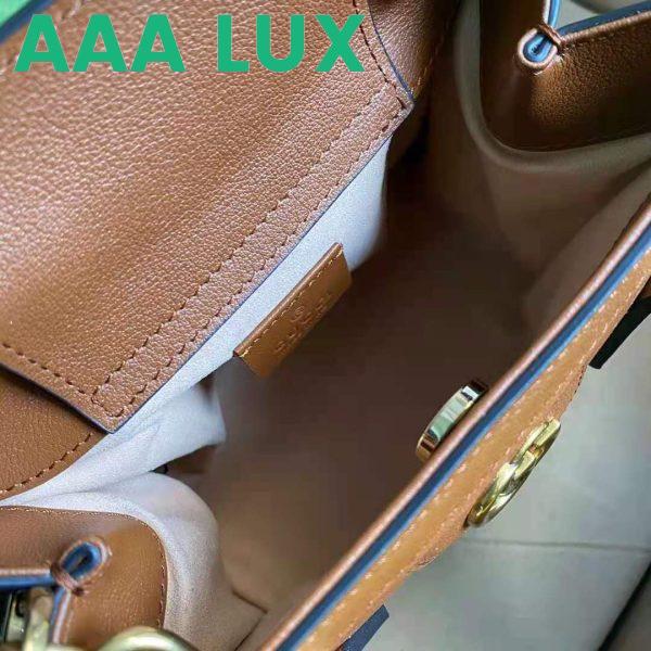 Replica Gucci GG Women Gucci Diana Mini Tote Bag Double G Brown Leather 10