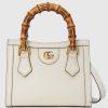 Replica Gucci GG Women Gucci Diana Mini Tote Bag Double G White Leather