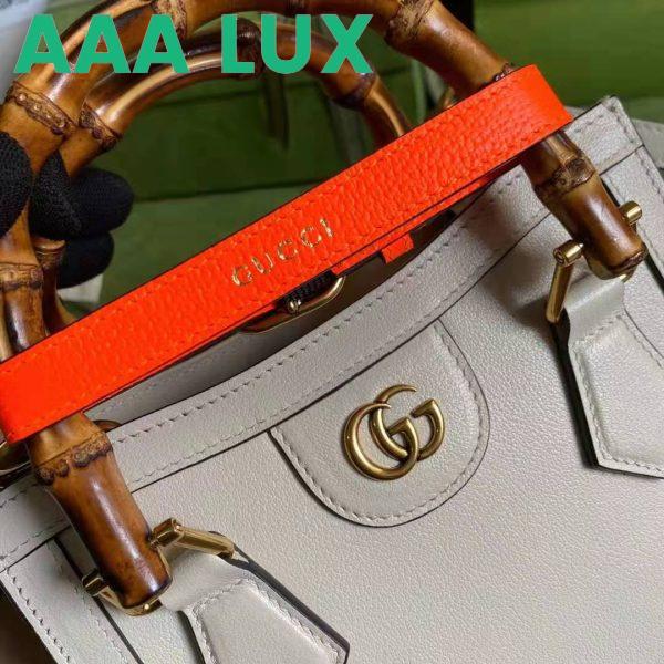 Replica Gucci GG Women Gucci Diana Mini Tote Bag Double G White Leather 10
