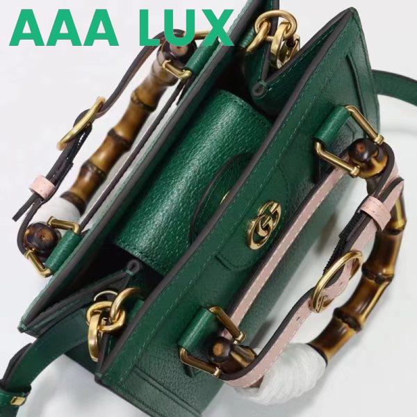 Replica Gucci GG Women Gucci Diana Mini Tote Bag Green Leather Double G 8
