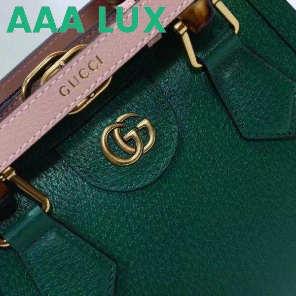 Replica Gucci GG Women Gucci Diana Mini Tote Bag Green Leather Double G 9