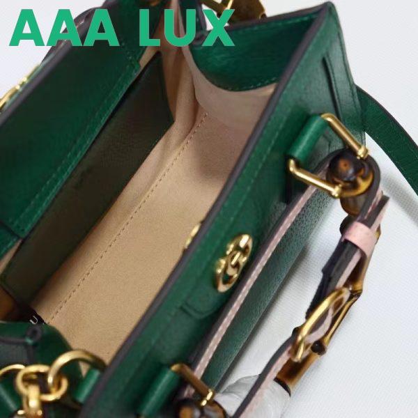 Replica Gucci GG Women Gucci Diana Mini Tote Bag Green Leather Double G 10