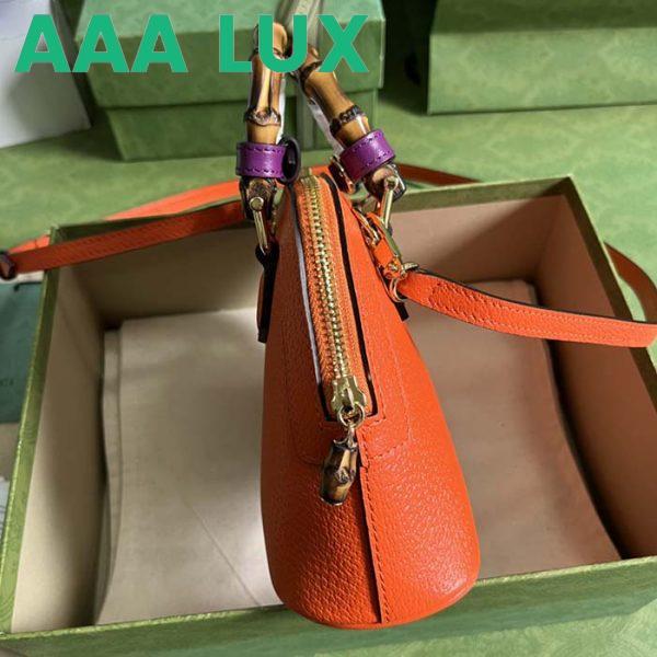 Replica Gucci GG Women Gucci Diana Mini Tote Bag Orange Leather Double G 7
