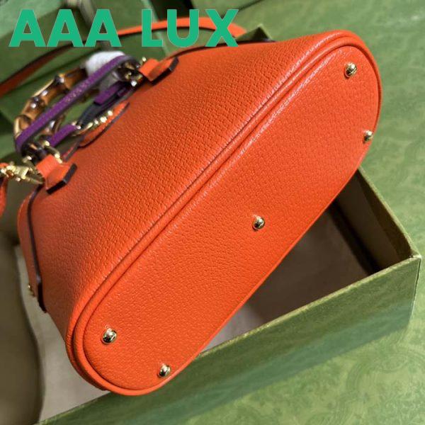 Replica Gucci GG Women Gucci Diana Mini Tote Bag Orange Leather Double G 8