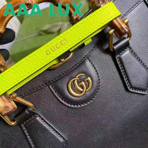 Replica Gucci GG Women Gucci Diana Small Tote Bag Double G Black Leather 9