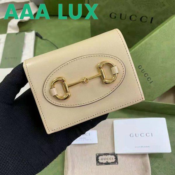 Replica Gucci GG Women Gucci Horsebit 1955 Card Case Wallet Beige Leather 3