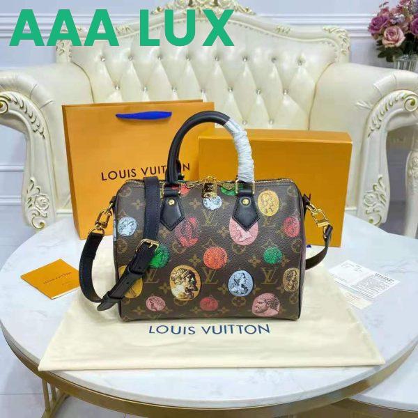Replica Louis Vuitton LV Unisex Speedy Bandoulière 25 Handbag Monogram Cameo Printed Canvas Cowhide 4