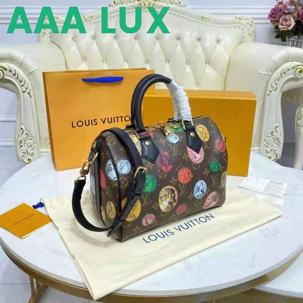 Replica Louis Vuitton LV Unisex Speedy Bandoulière 25 Handbag Monogram Cameo Printed Canvas Cowhide 5