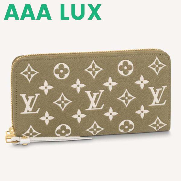 Replica Louis Vuitton LV Unisex Zippy Wallet Green Monogram Empreinte Embossed Supple Grained Cowhide