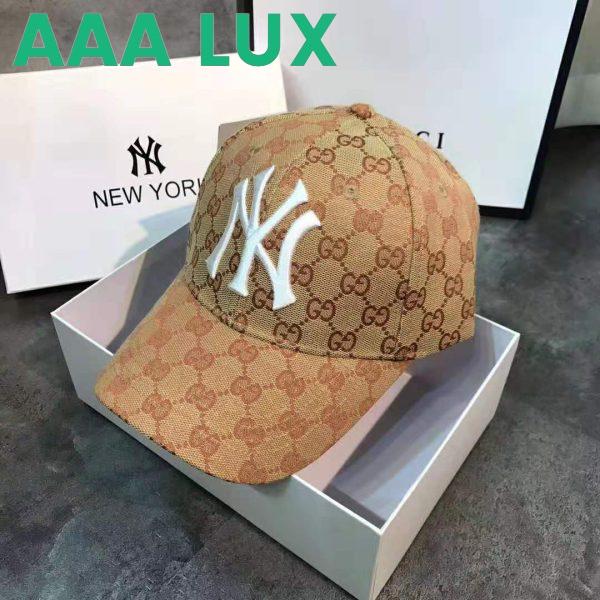 Replica Gucci Unisex Baseball Hat with NY Yankees Patch-Brown 3