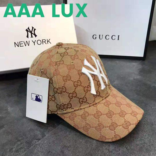 Replica Gucci Unisex Baseball Hat with NY Yankees Patch-Brown 4