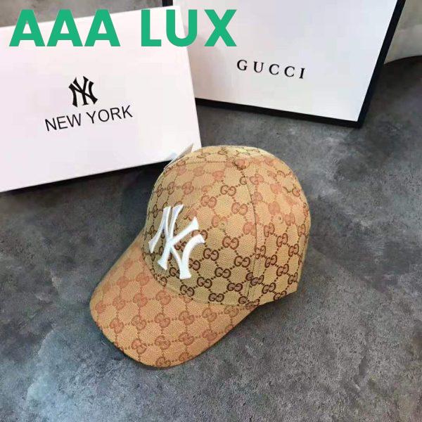 Replica Gucci Unisex Baseball Hat with NY Yankees Patch-Brown 5